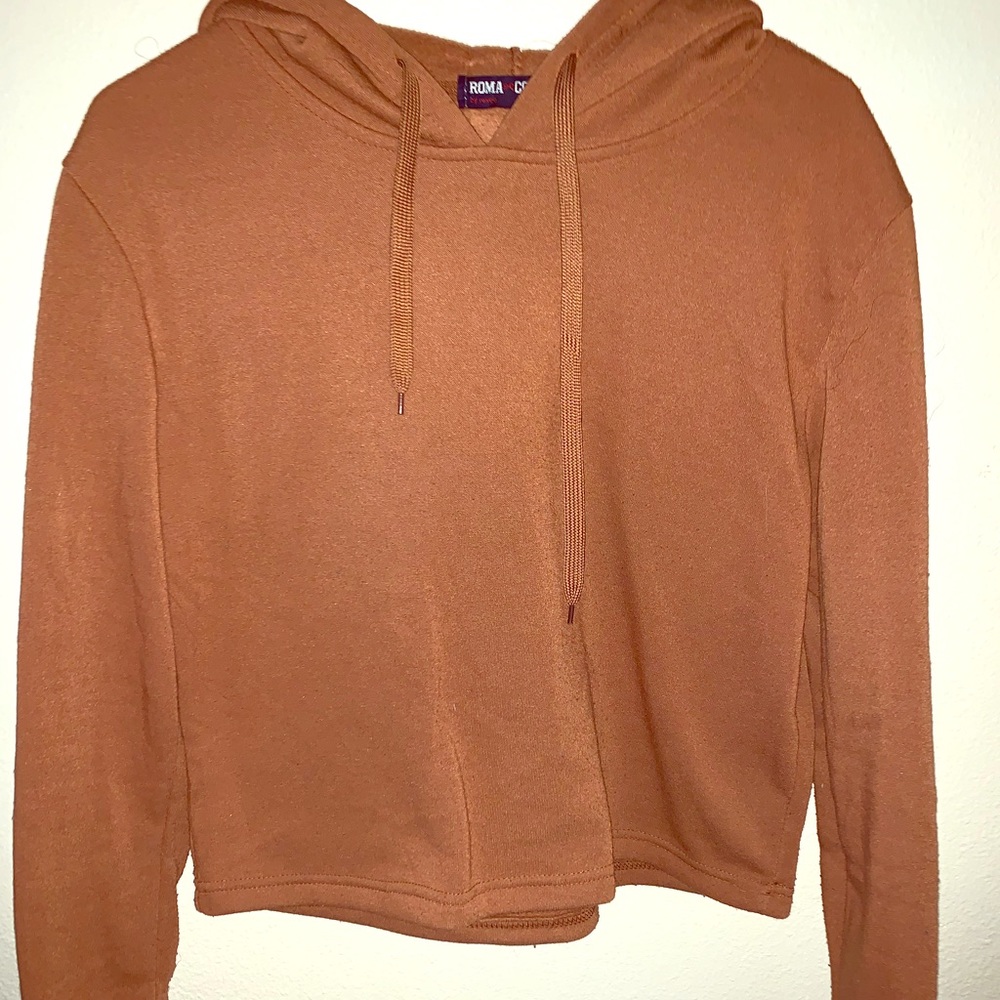 Cropped burnt orange hoodie